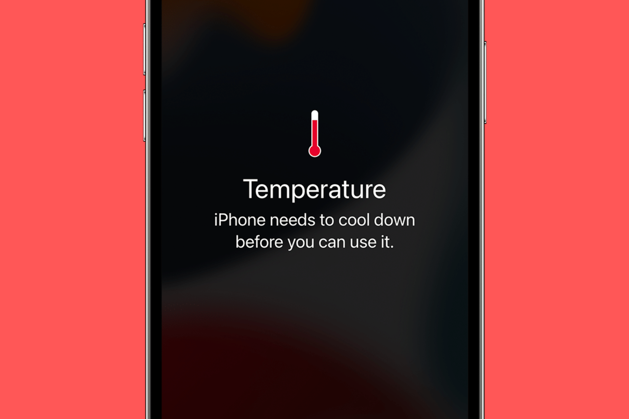 iPhone showing overheating warning message.