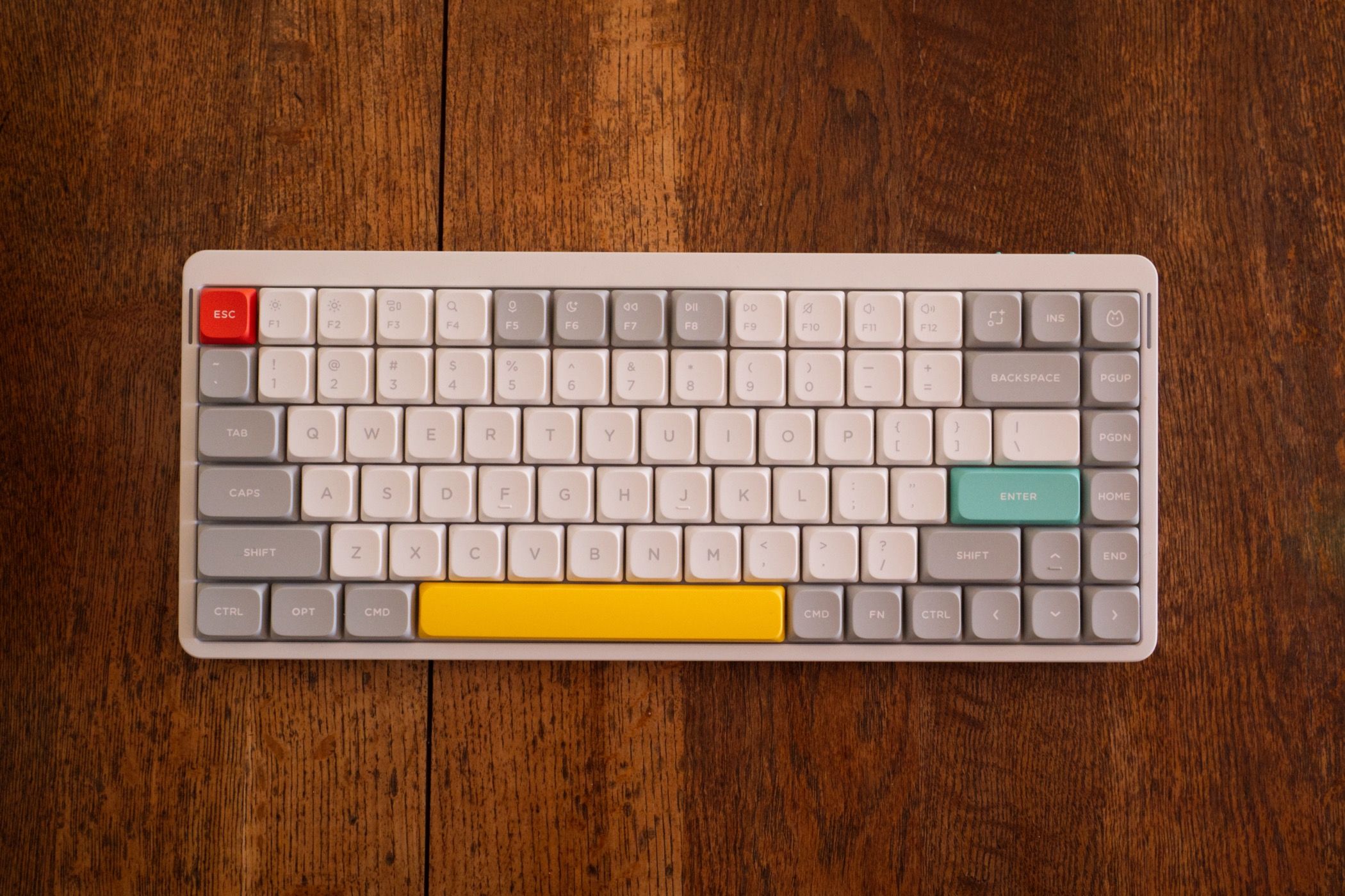 The NuPhy Air75 V2 mechanical keyboard on a table.