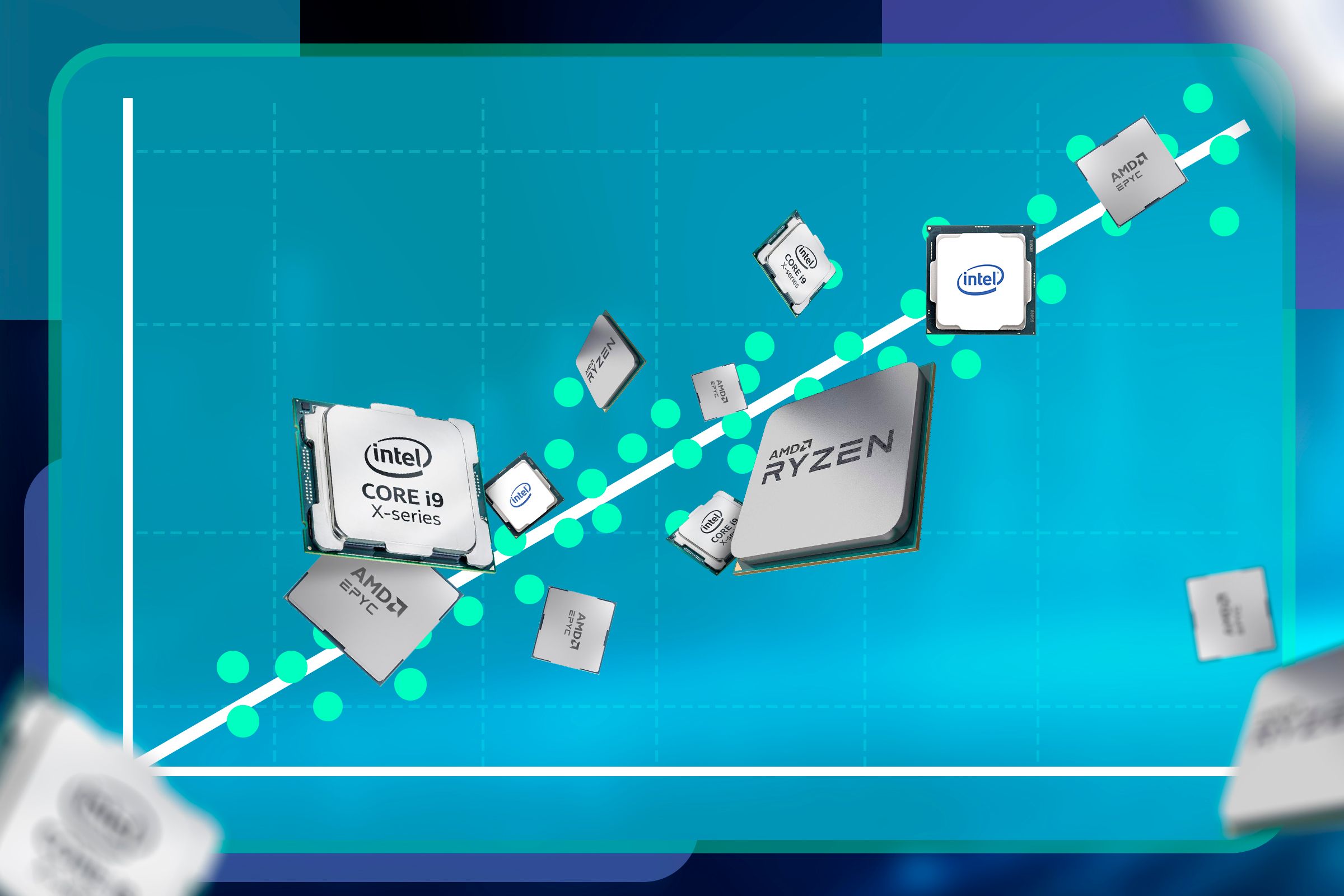 Moore's graph with some CPUs.