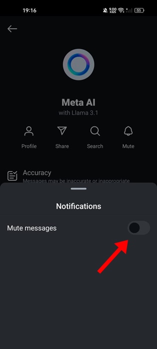 Mute messages