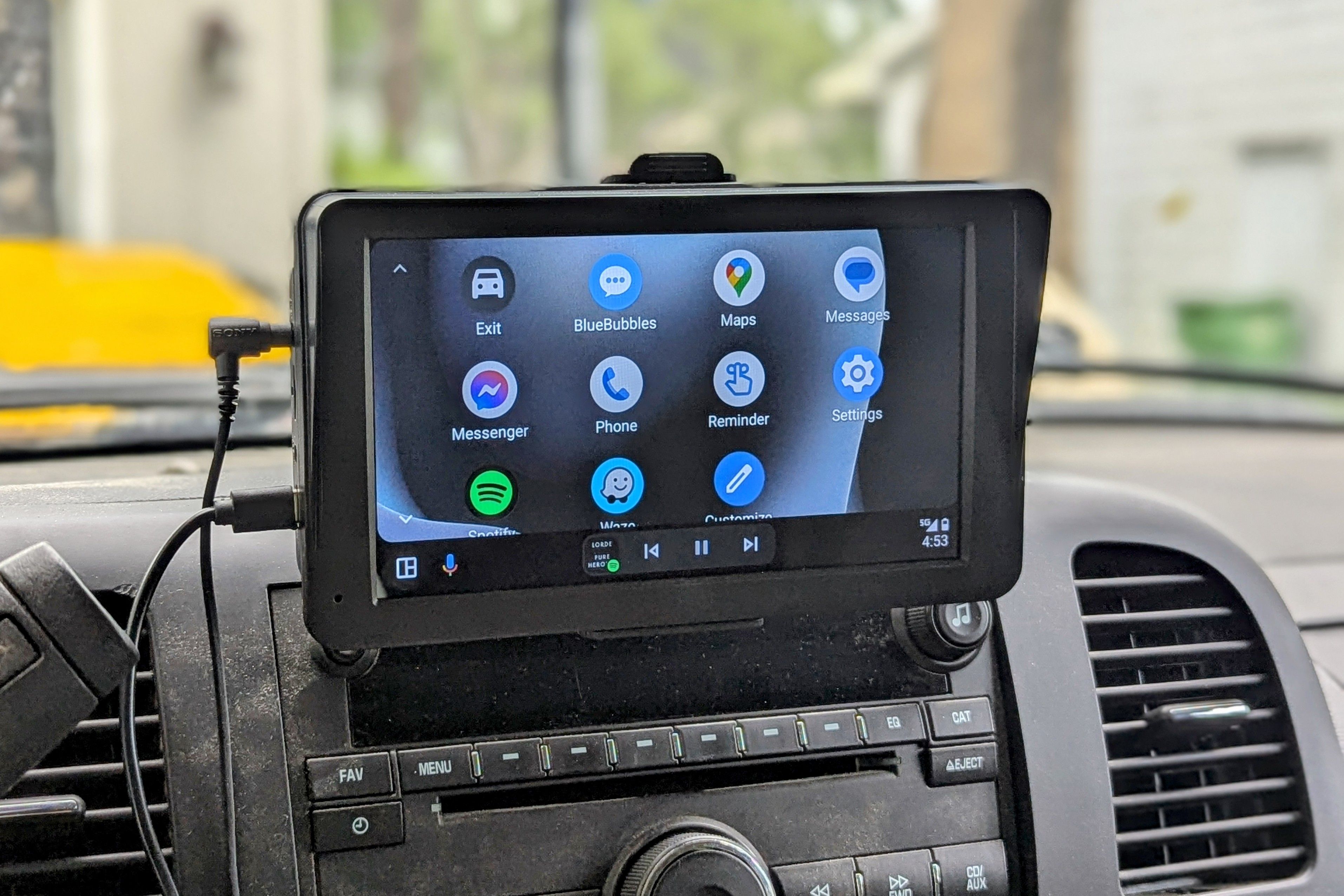 Portable Android Auto head unit.