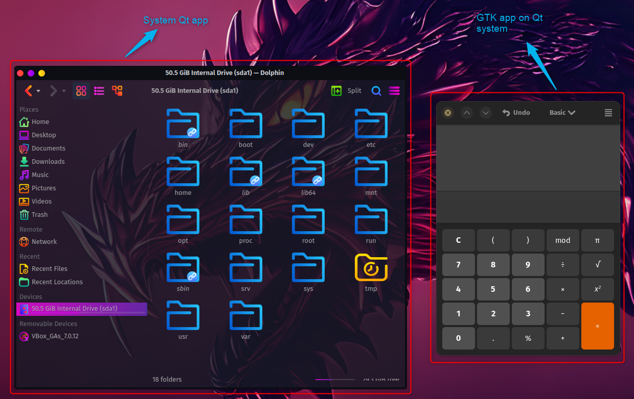 Running GTK calculator app on a Qt system - Garuda Linux running KDE Plasma