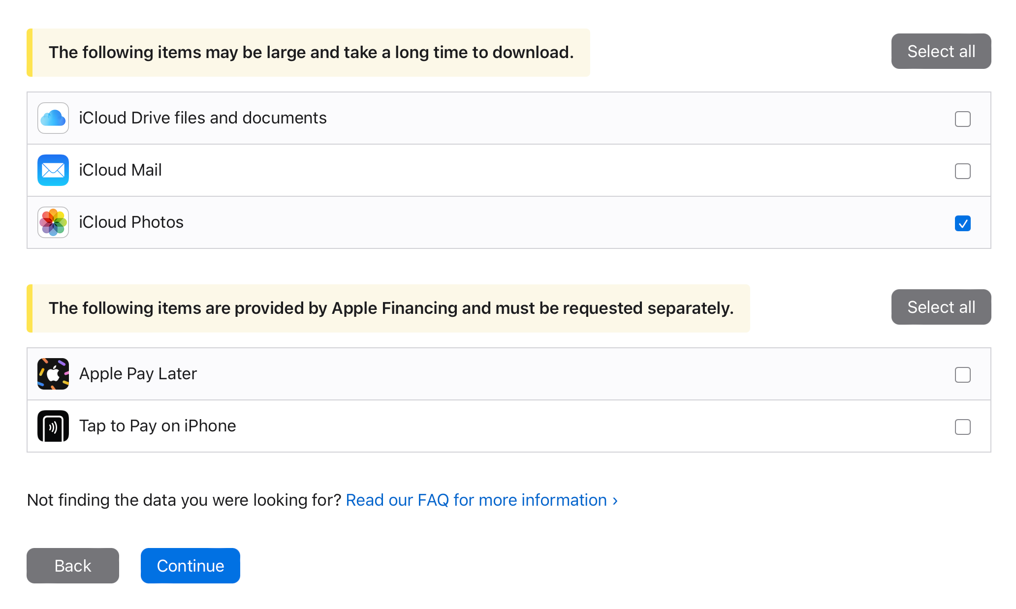 Request a copy of your iCloud Photos data from Apple.