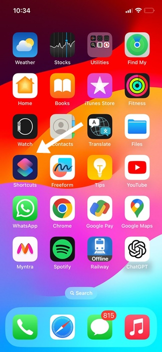 Shortcuts app