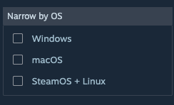 Steam macOS filter