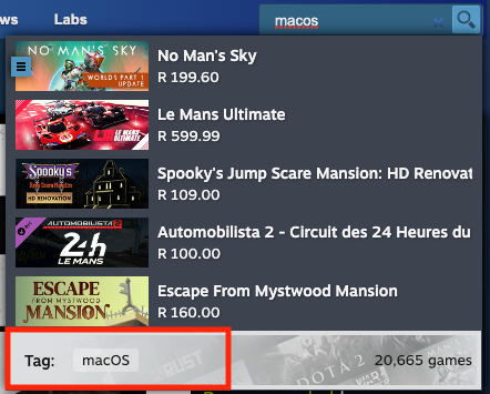 Steam macOS Tag