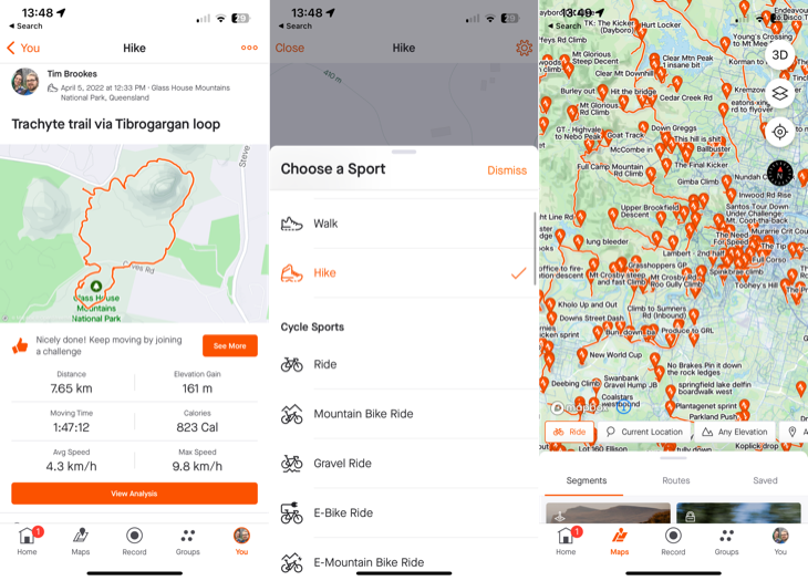 Strava multi-workout tracking app for iPhone.