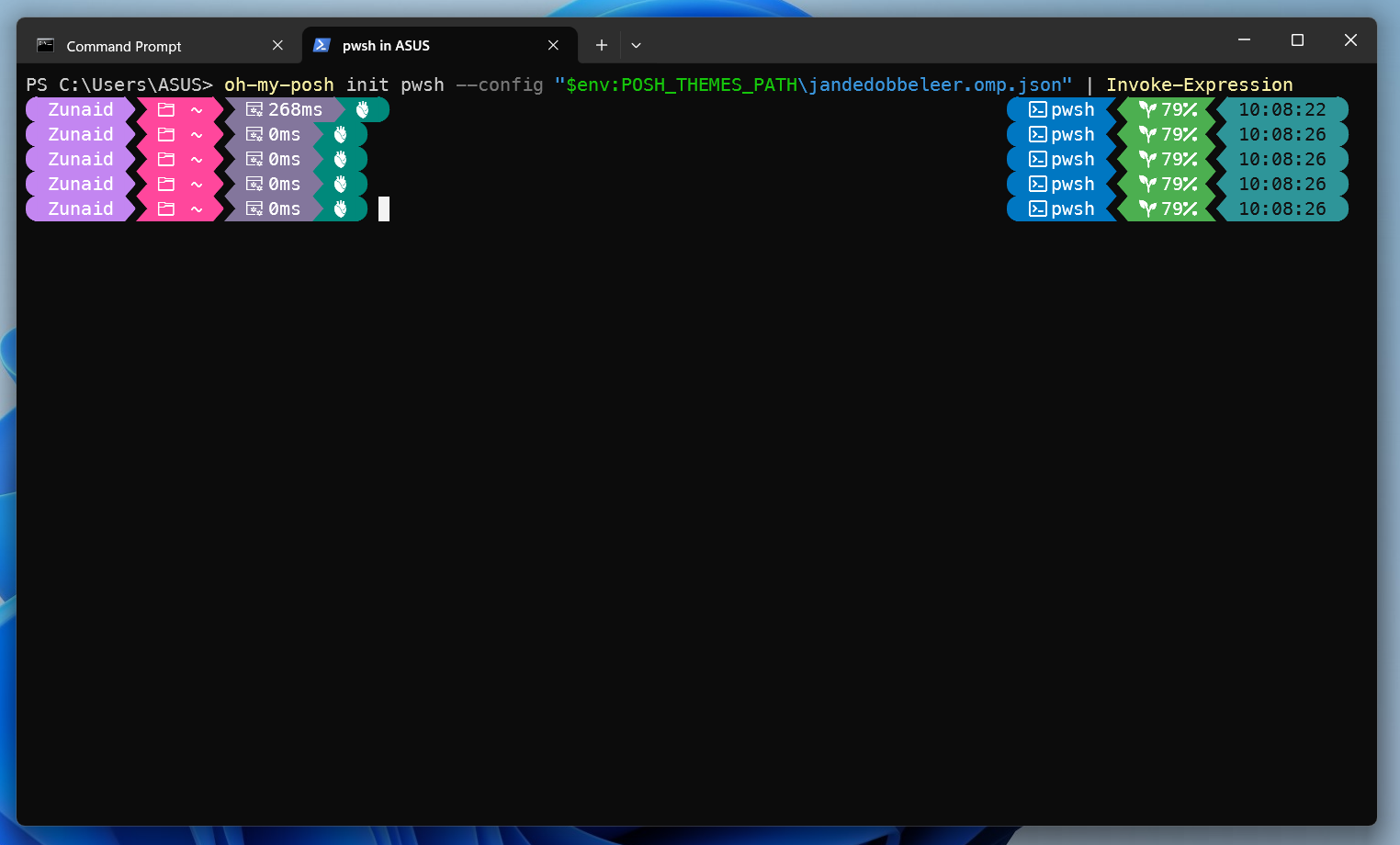 Using an Oh My Posh theme on PowerShell