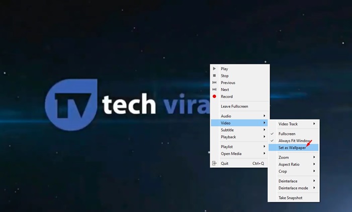 Set Video As Wallpaper With VLC Media Player