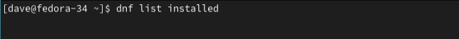 listing installed apps with dnf