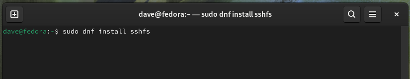 Installing SSHFS on Fedora.