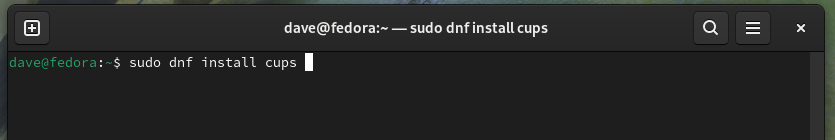 Installing the cups suite of applications on Fedora.