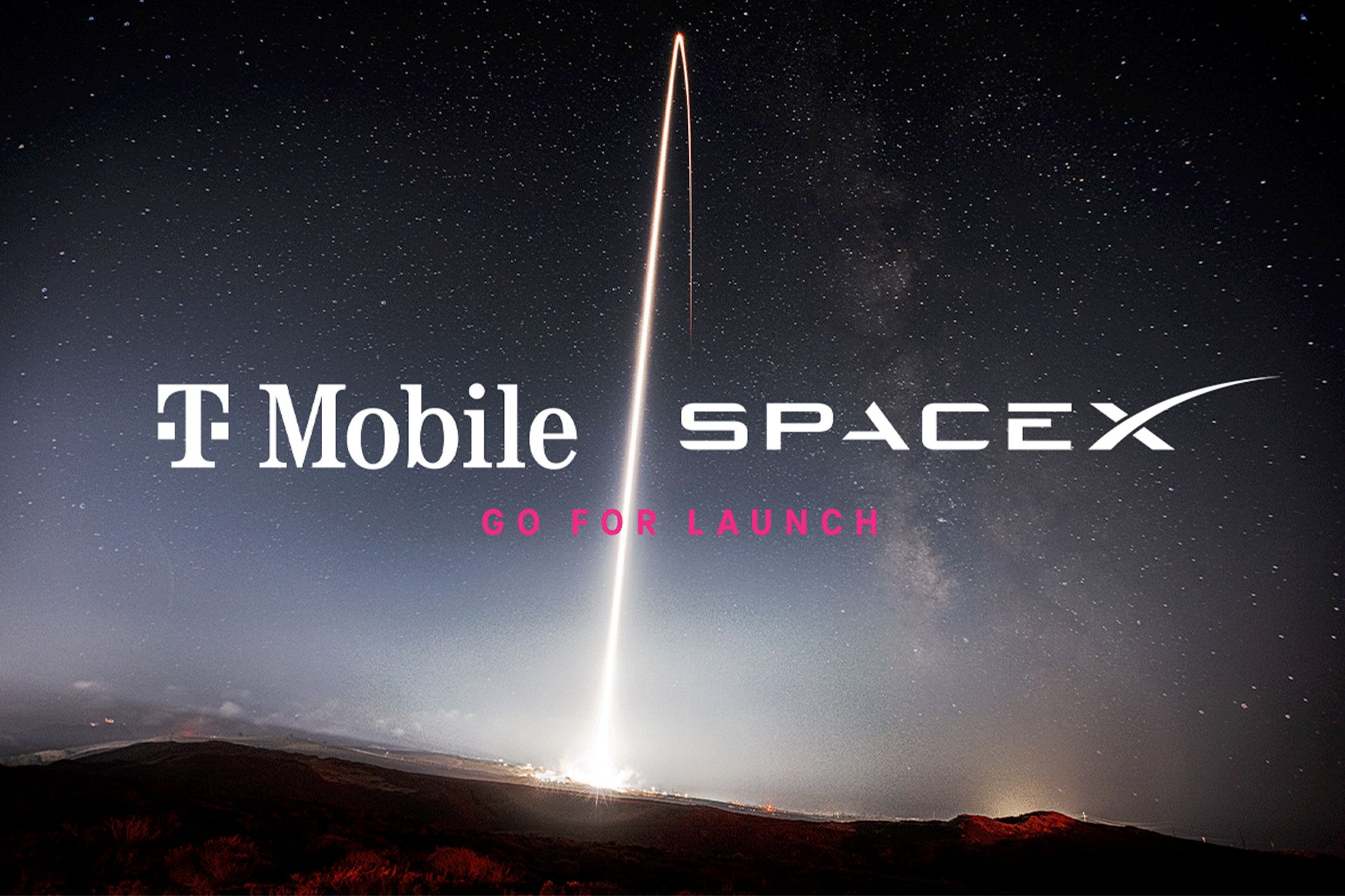 An illustration of T-Mobile and SpaceX's joint satellite-to-cellular service.