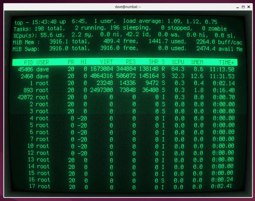 A generic green monitor in CRT.