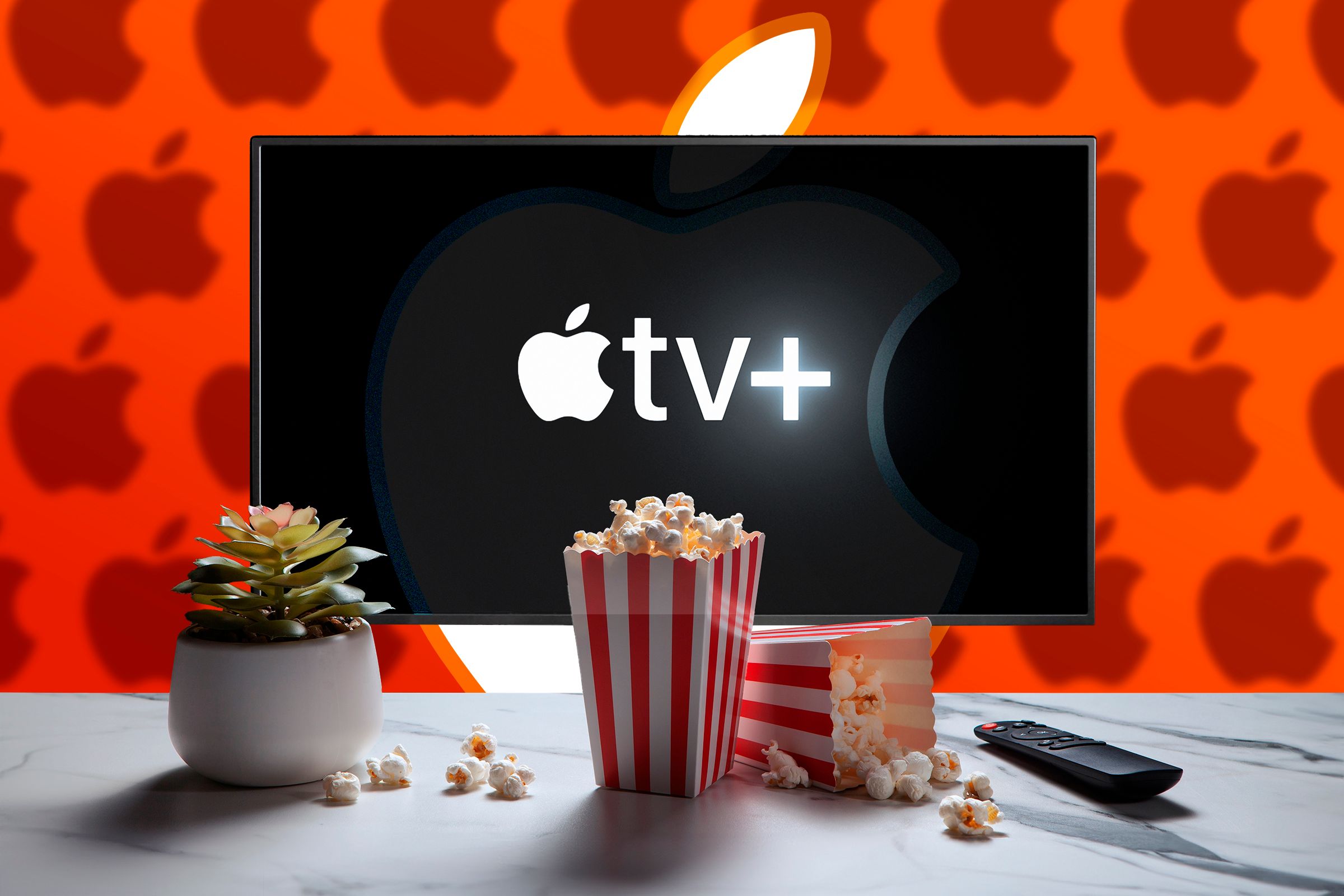 A TV with the Apple Tv+ logo on the screen.