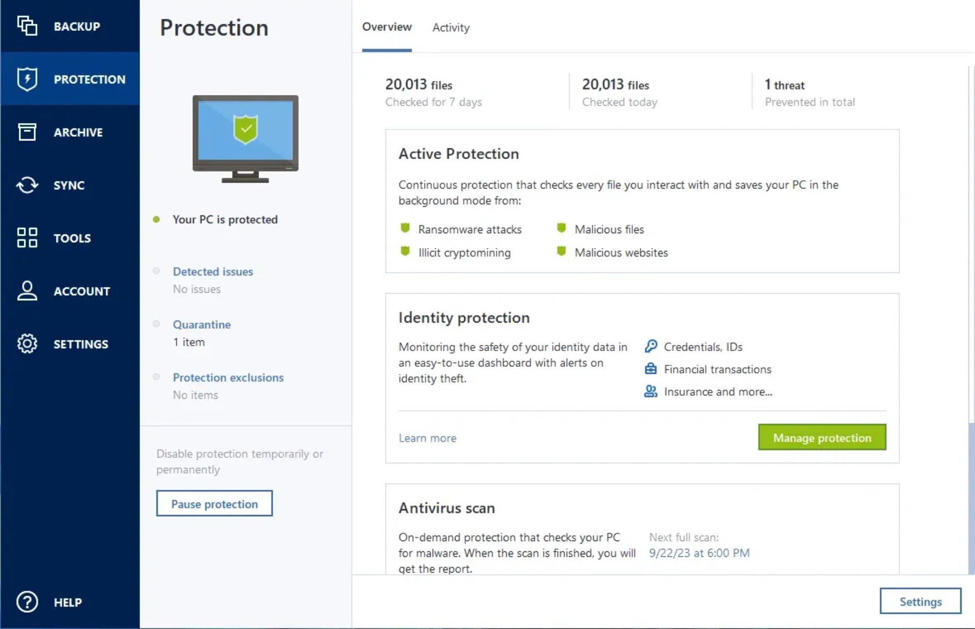 Acronis True Image Security