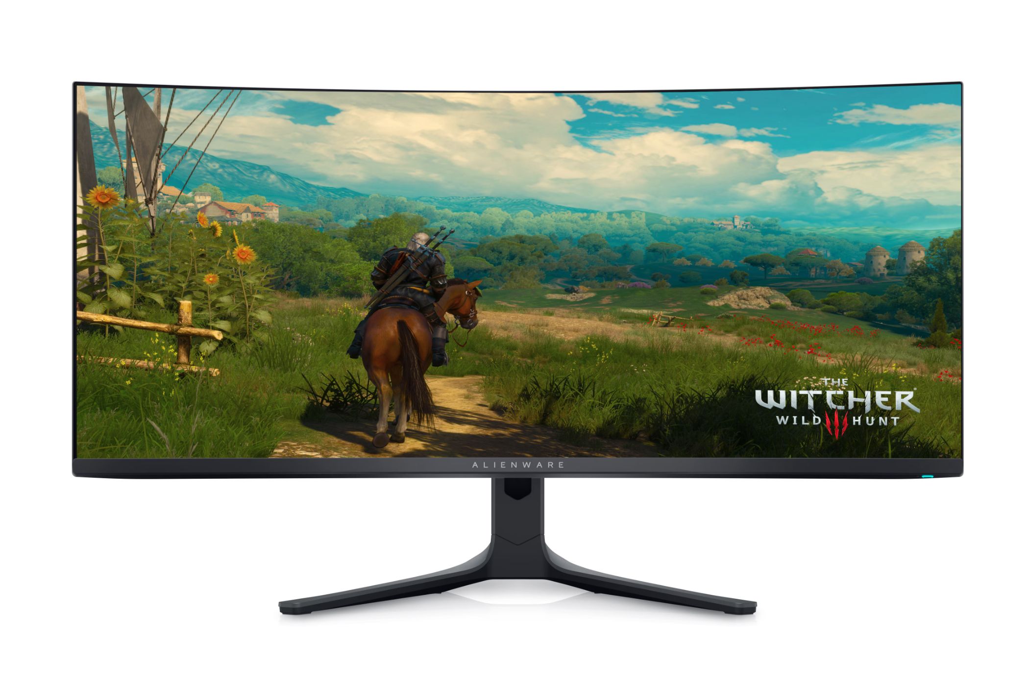 Dell Alienware AW3423DWF curved ultrawide monitor.