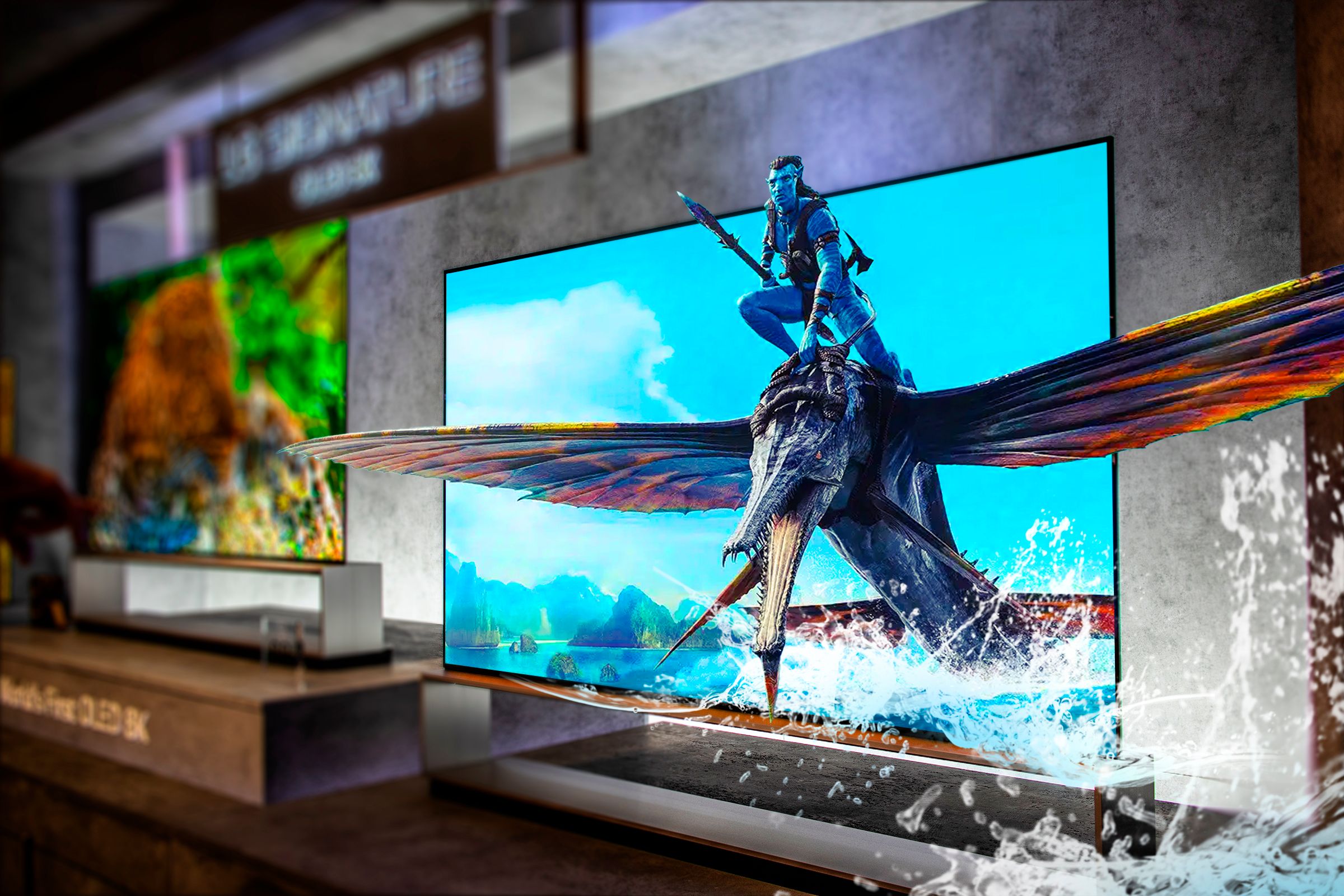 An OLED TV with the movie 'Avatar The Way of Water'.