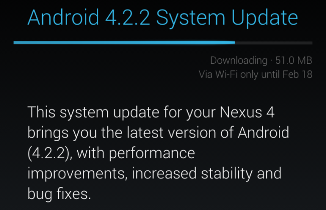 An example of an Android system update.