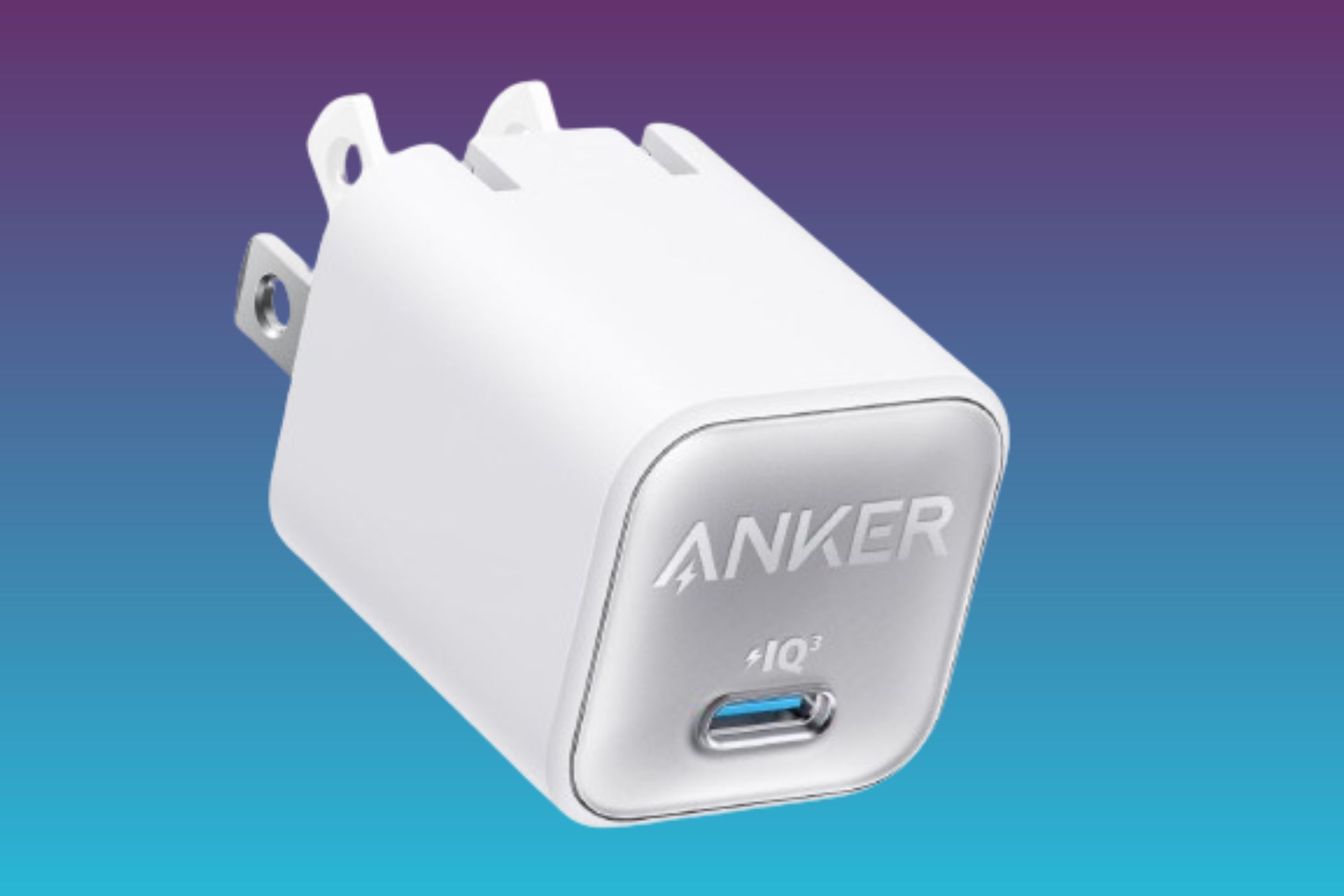 Anker 511 30W Gan Charger on a gradient background