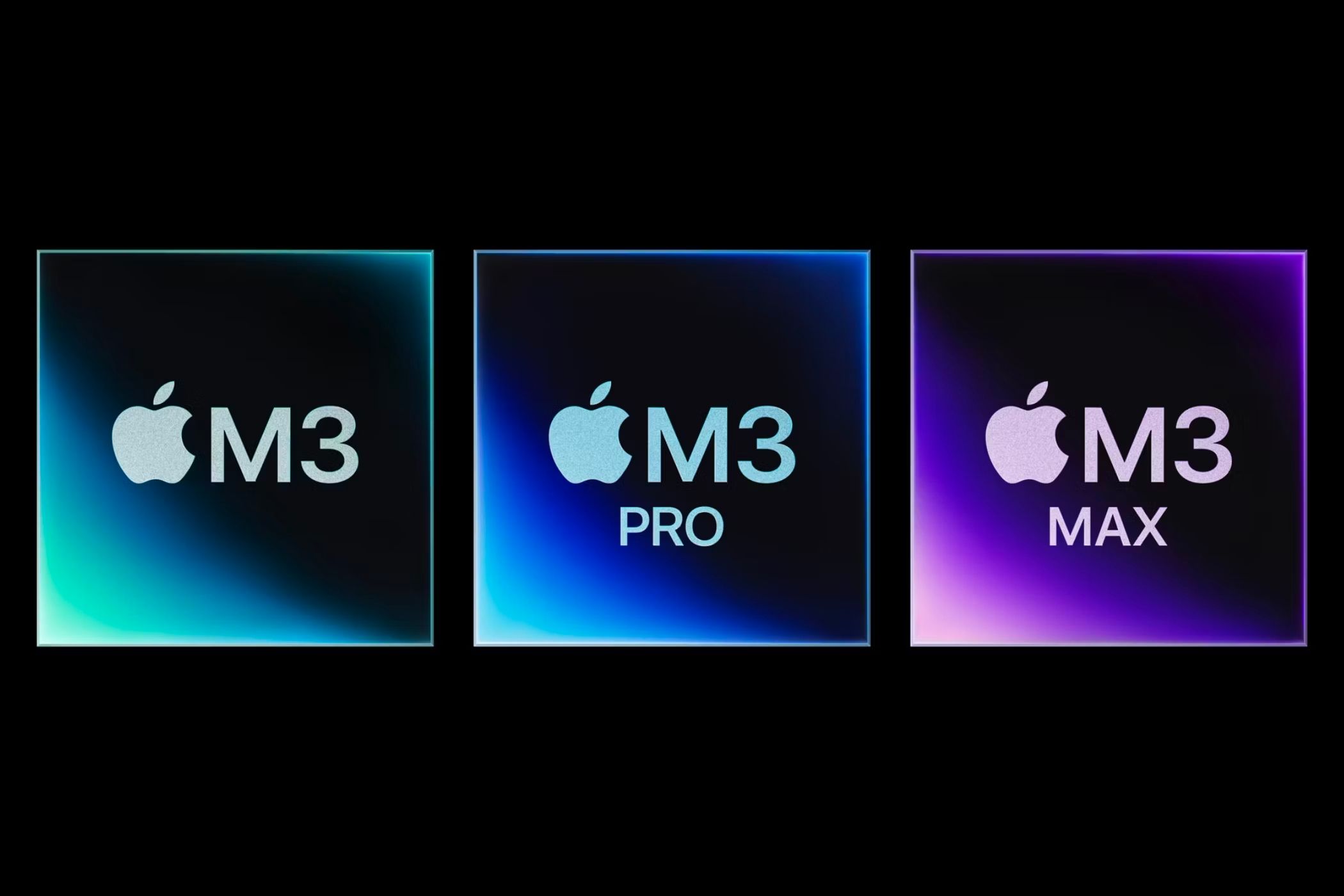 Creative visualization of the M3, M3 Pro, and M3 Max chipsets by Apple