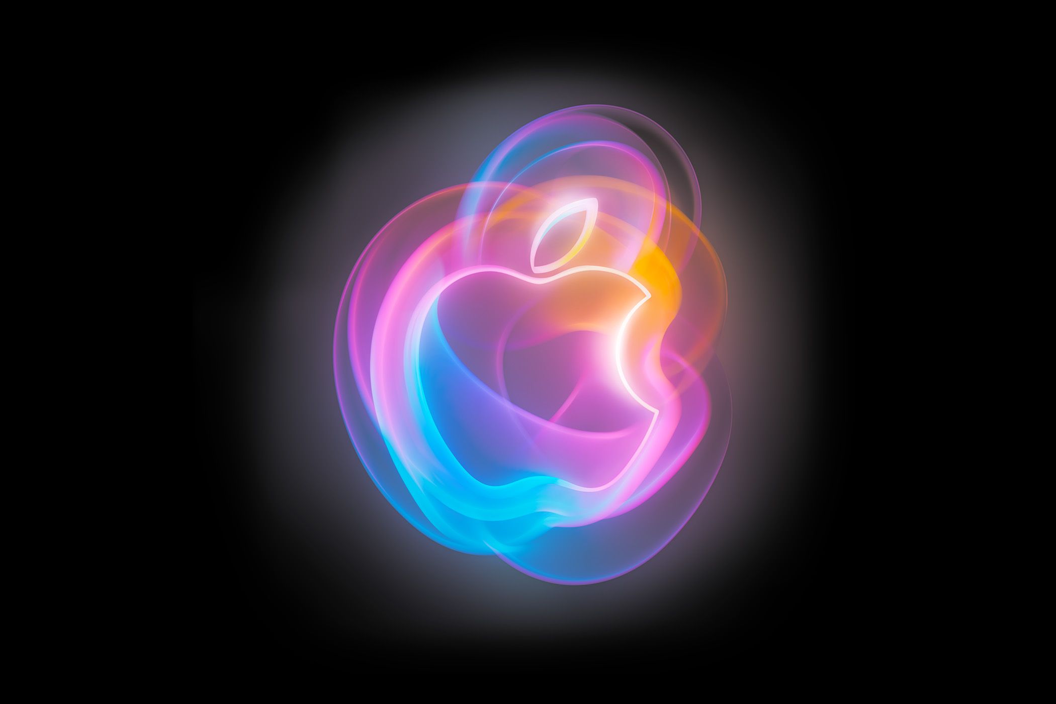 A glowing Apple logo.