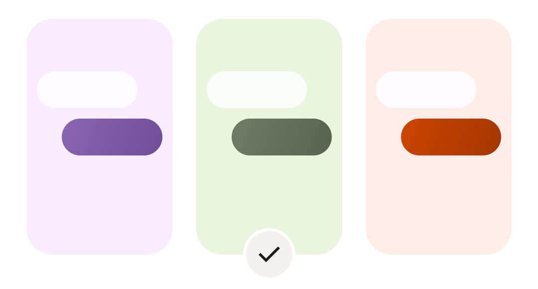 Chat bubble color options in Google Messages.