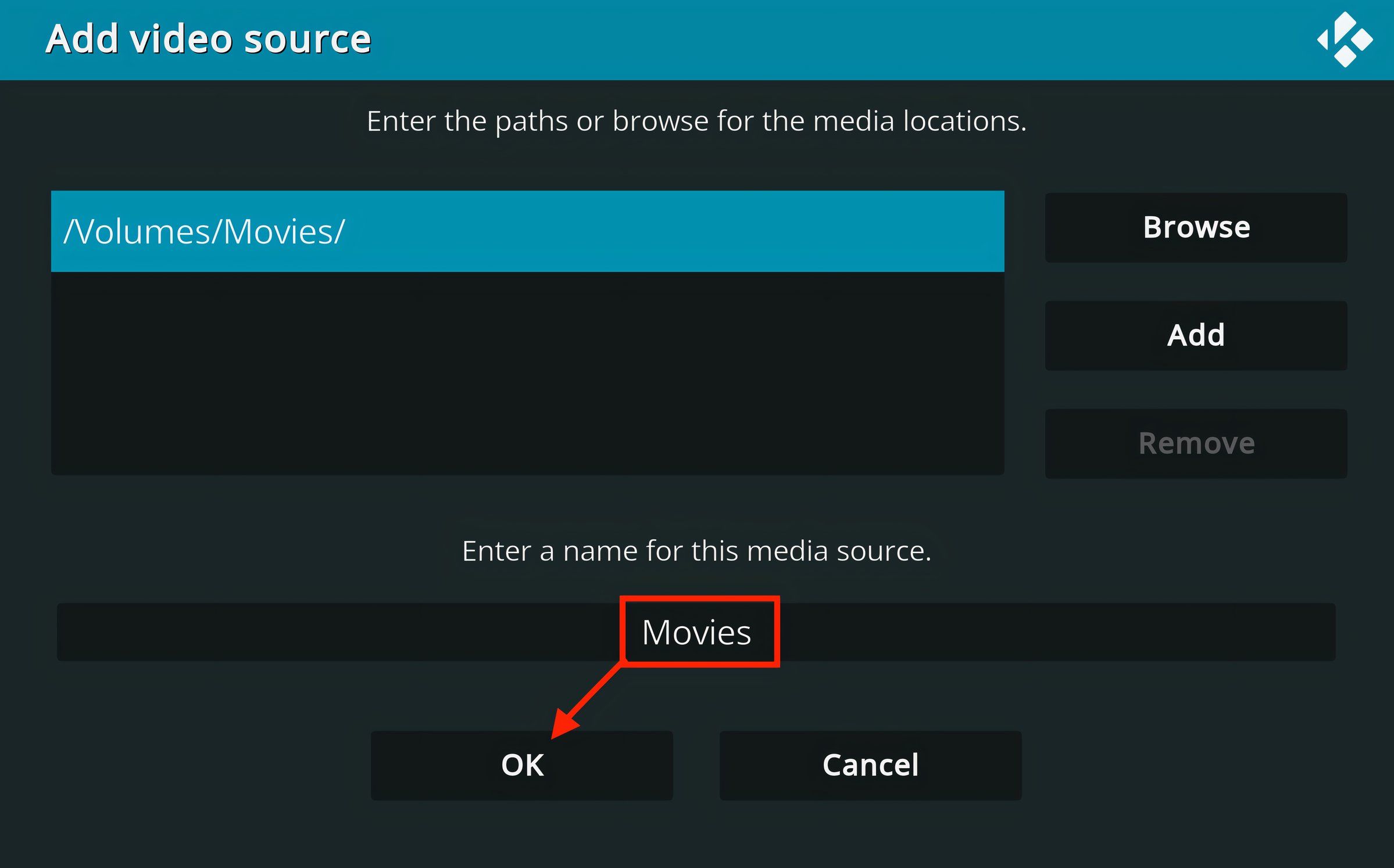 Enter a name for you media source.