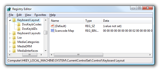 Tweaking keyboard layout keys in Registry Editor.