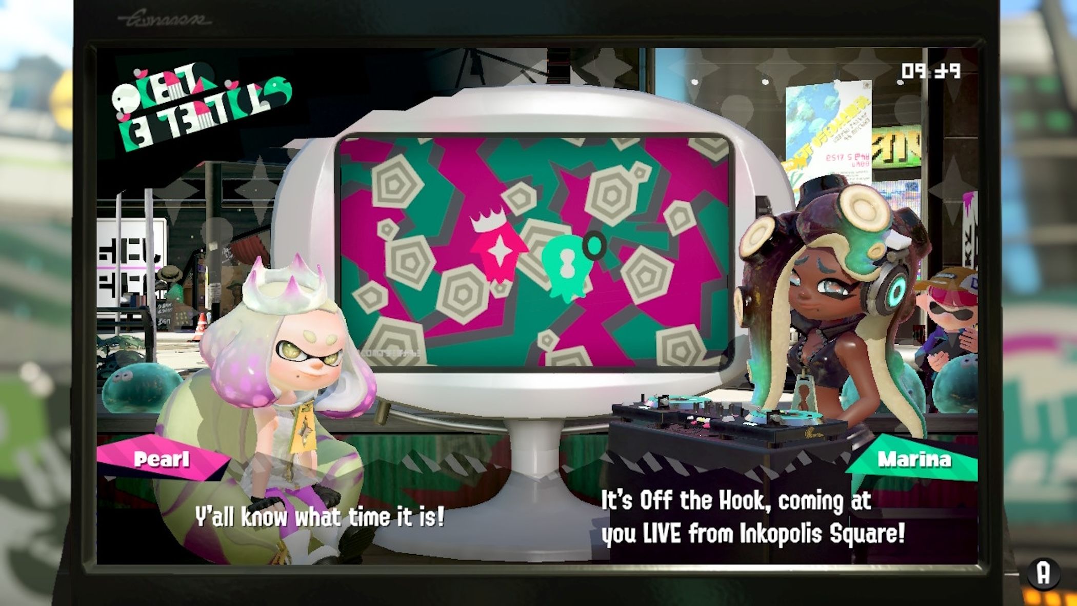 Splatoon 2 hosts Pearl and Marina introducing themselves.