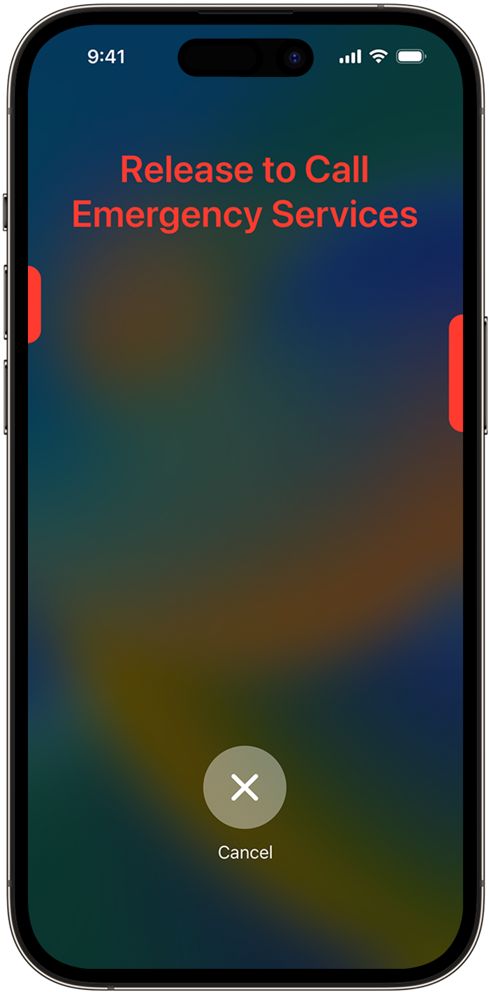 Call emergency services SOS screen on iPhone.
