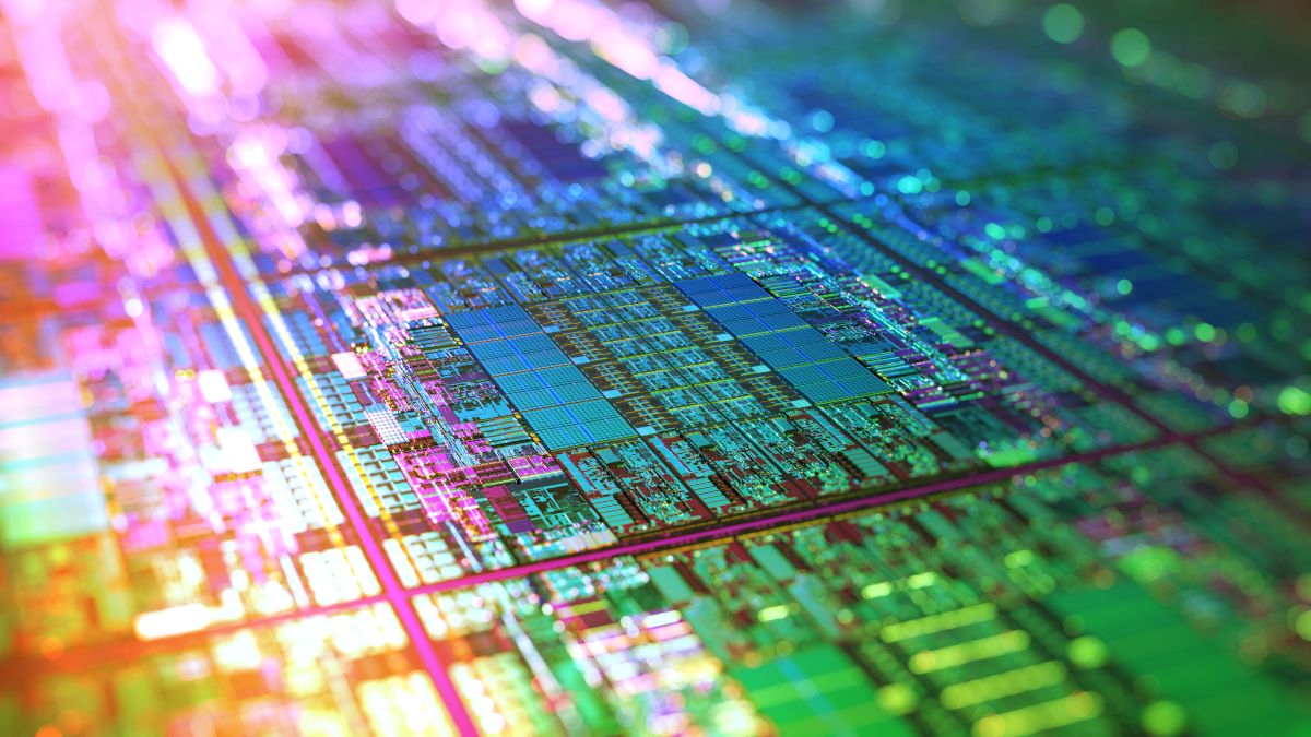 Iridescent silicon microchips in production