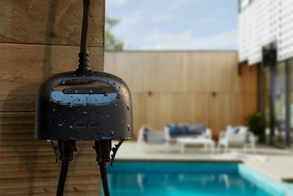 Kasa Outdoor Smart Plug near a pool