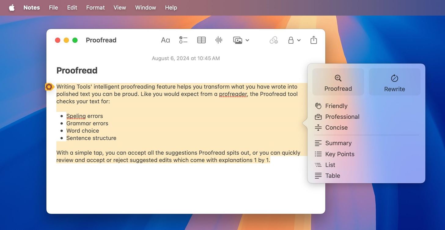 Make the Most of Apple Intelligence's Writing Tools to Proofread, Rewrite, Summarize, and Create Content