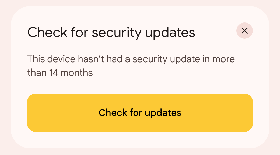 Option to check for Security Updates on Android