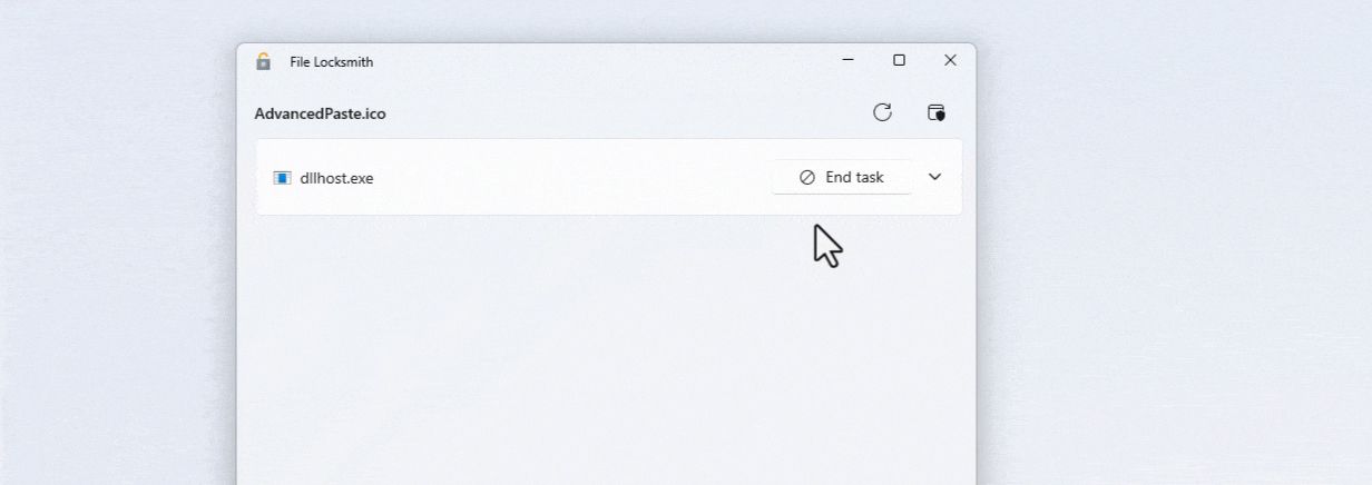 Ending an open task in File Locksmith