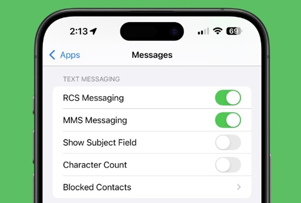 Enable RCS on iPhone