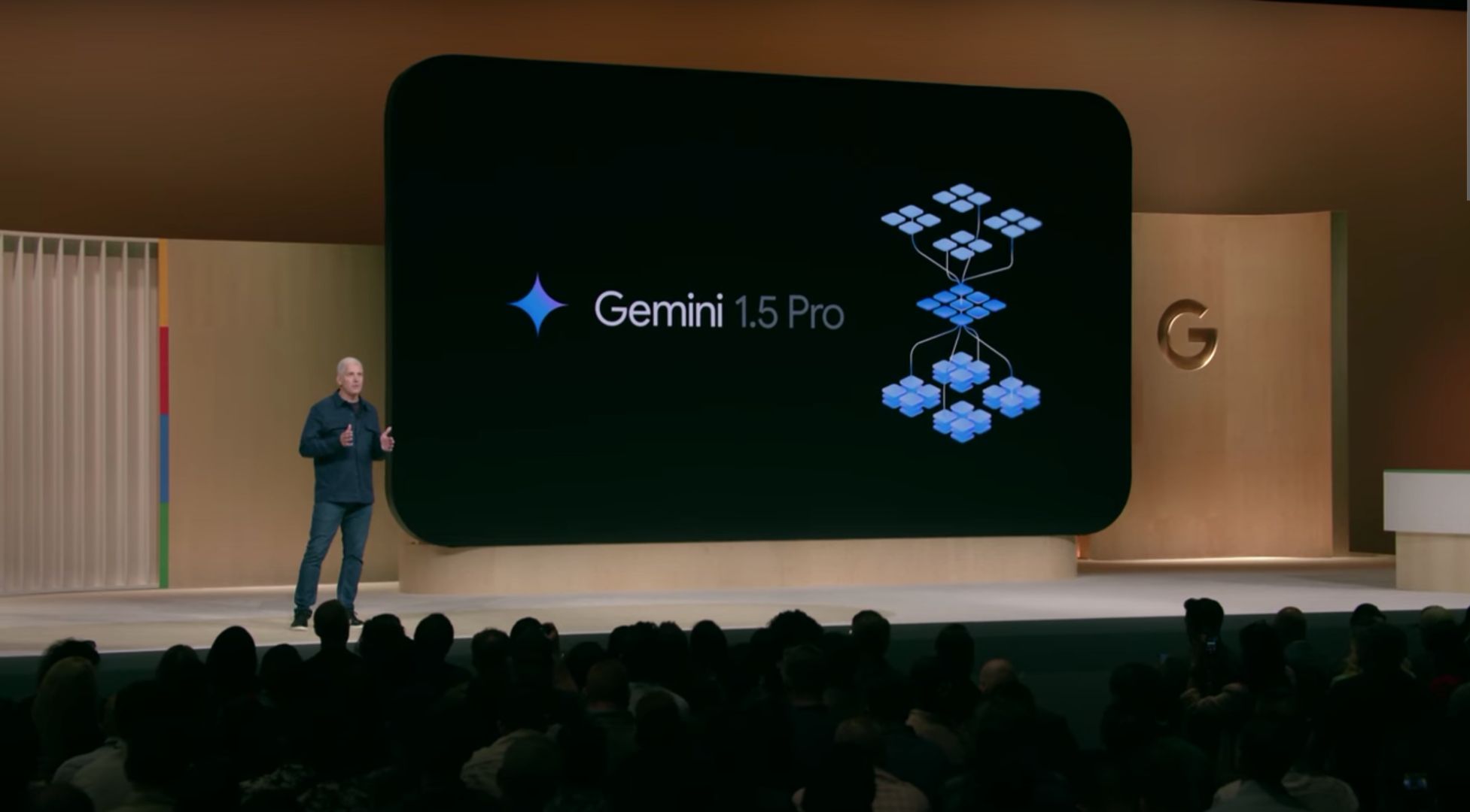 Rick Osterloh on stage at MBG 24 discussing Gemini AI