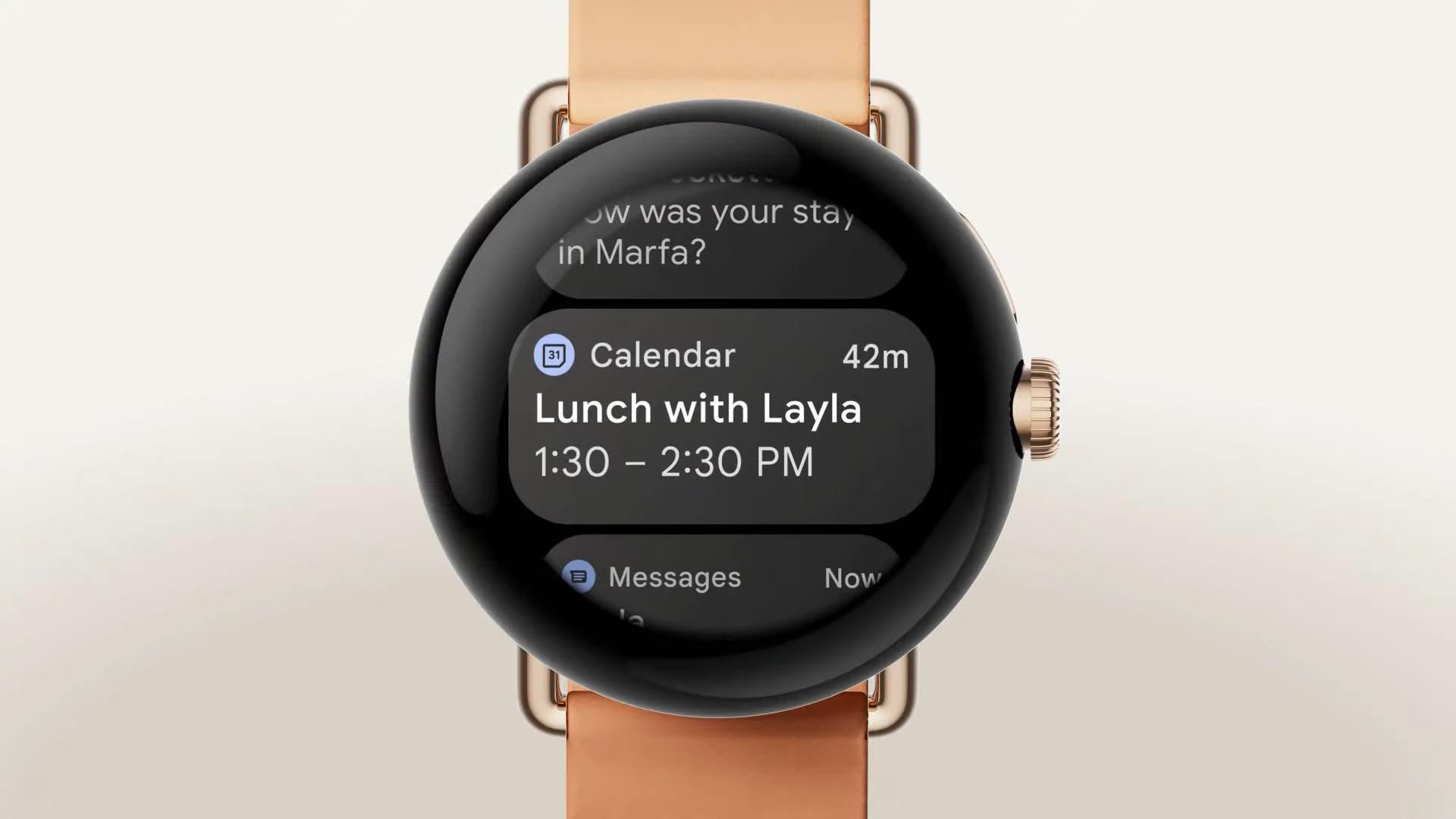 Google Pixel Watch with calendar