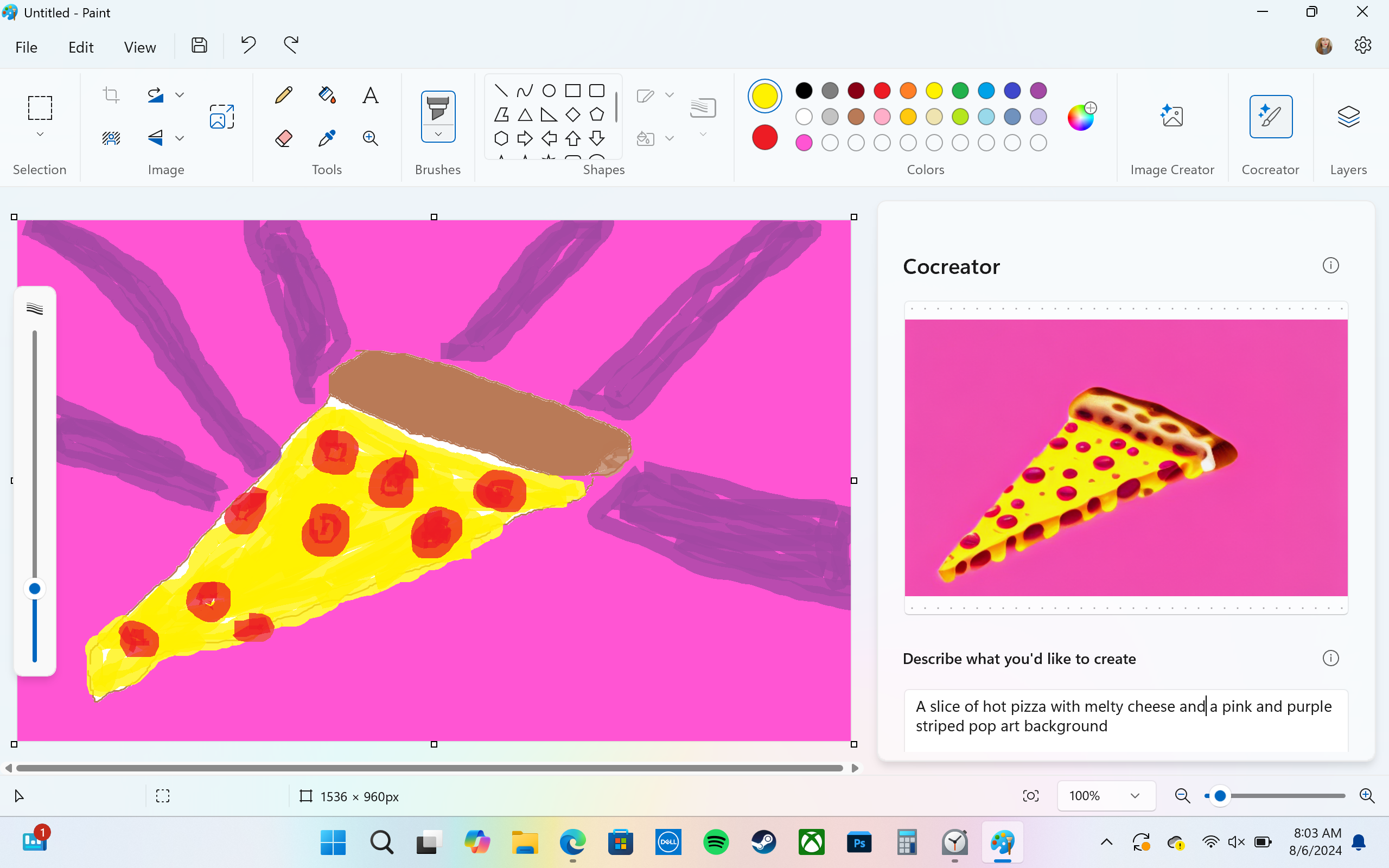 A screenshot of Cocreator in Paint.