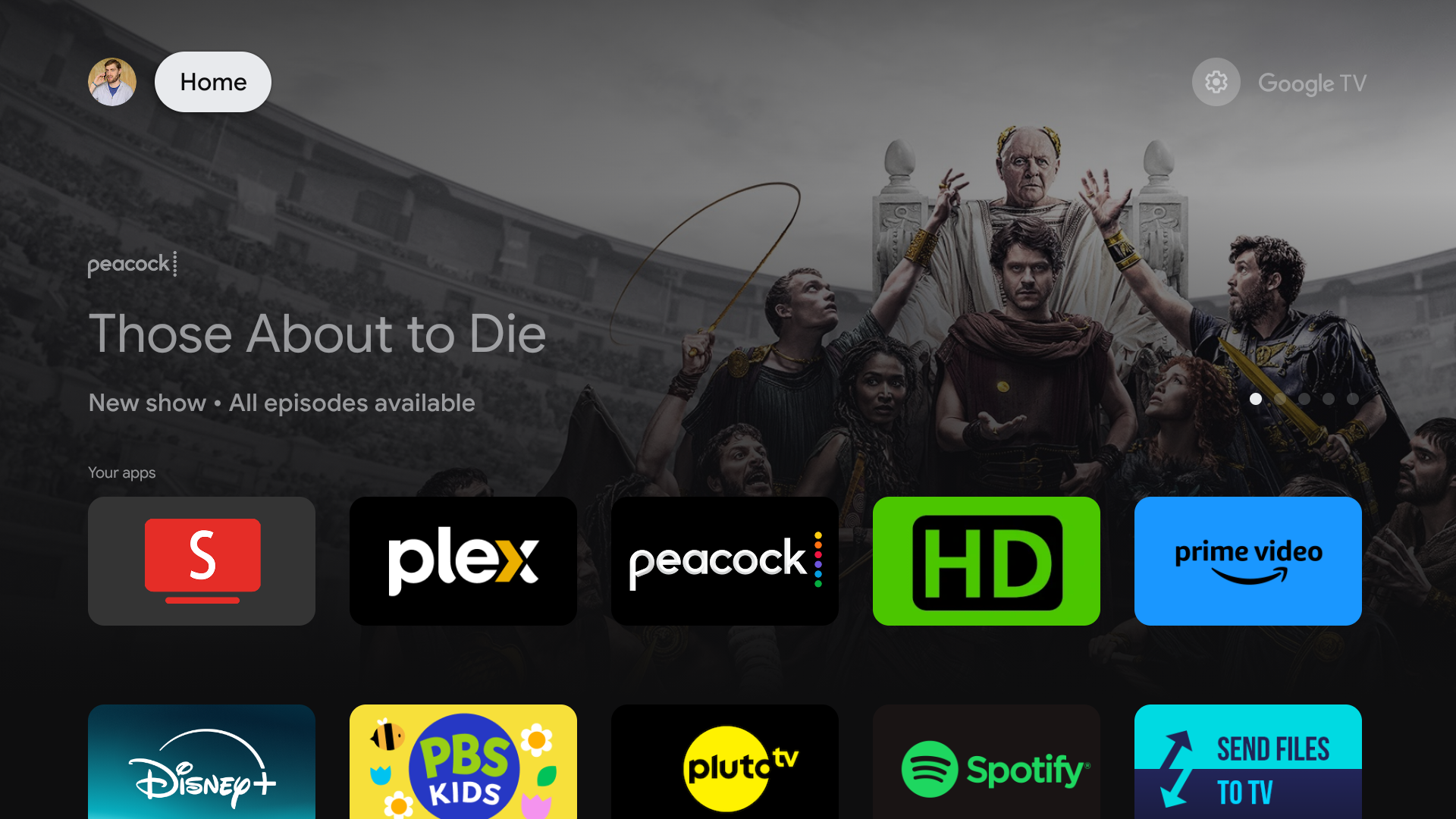 Google TV apps only home screen.