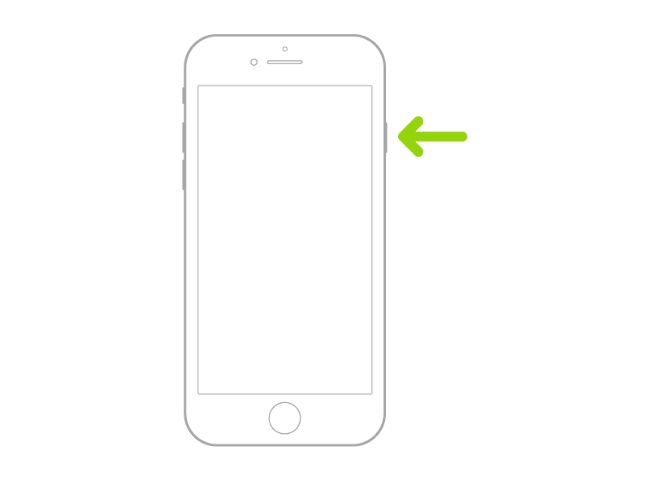 Instructions for restarting an iPhone 6s, SE (2017) or below.
