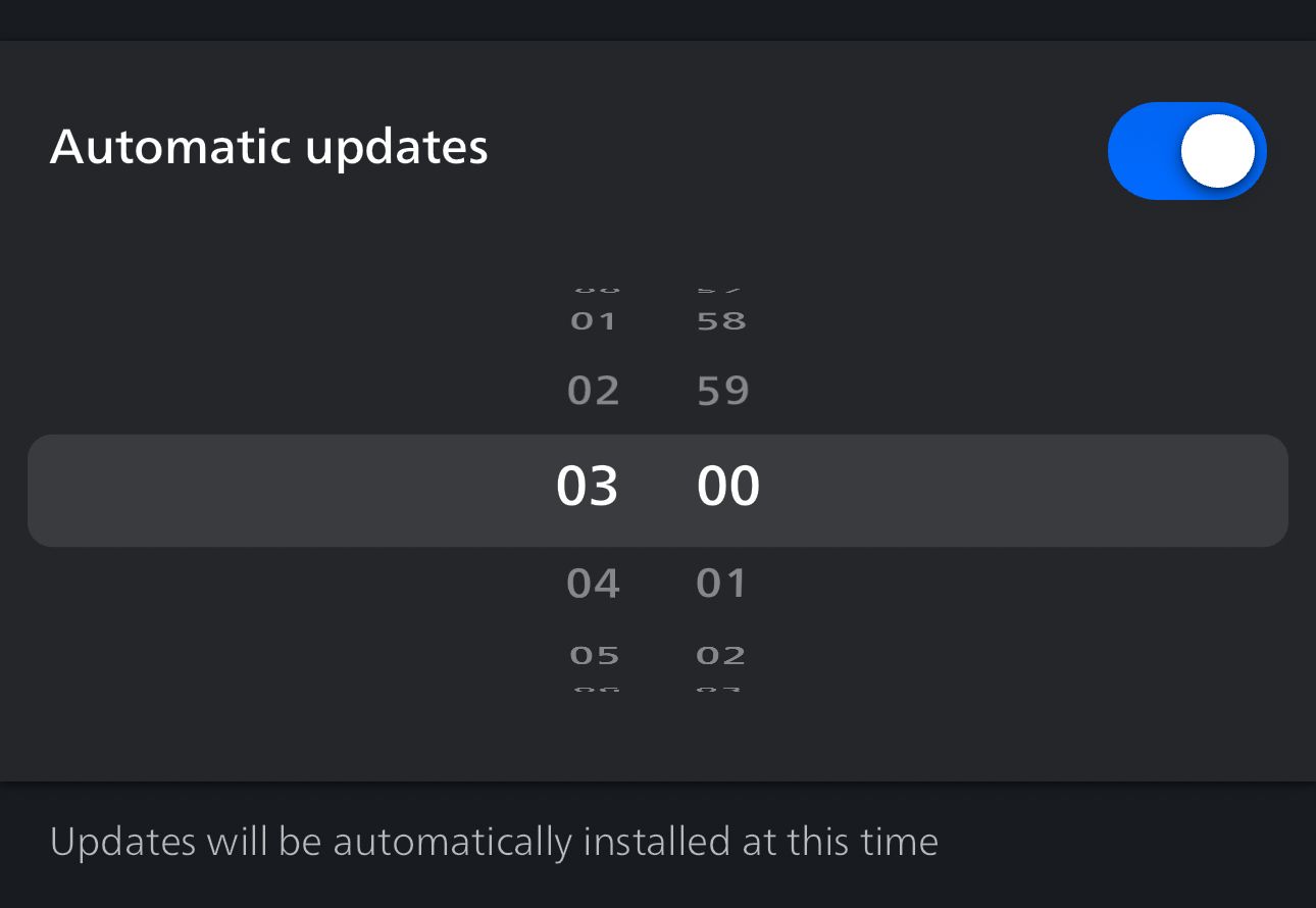 Switching on automatic updates in the Hue app.