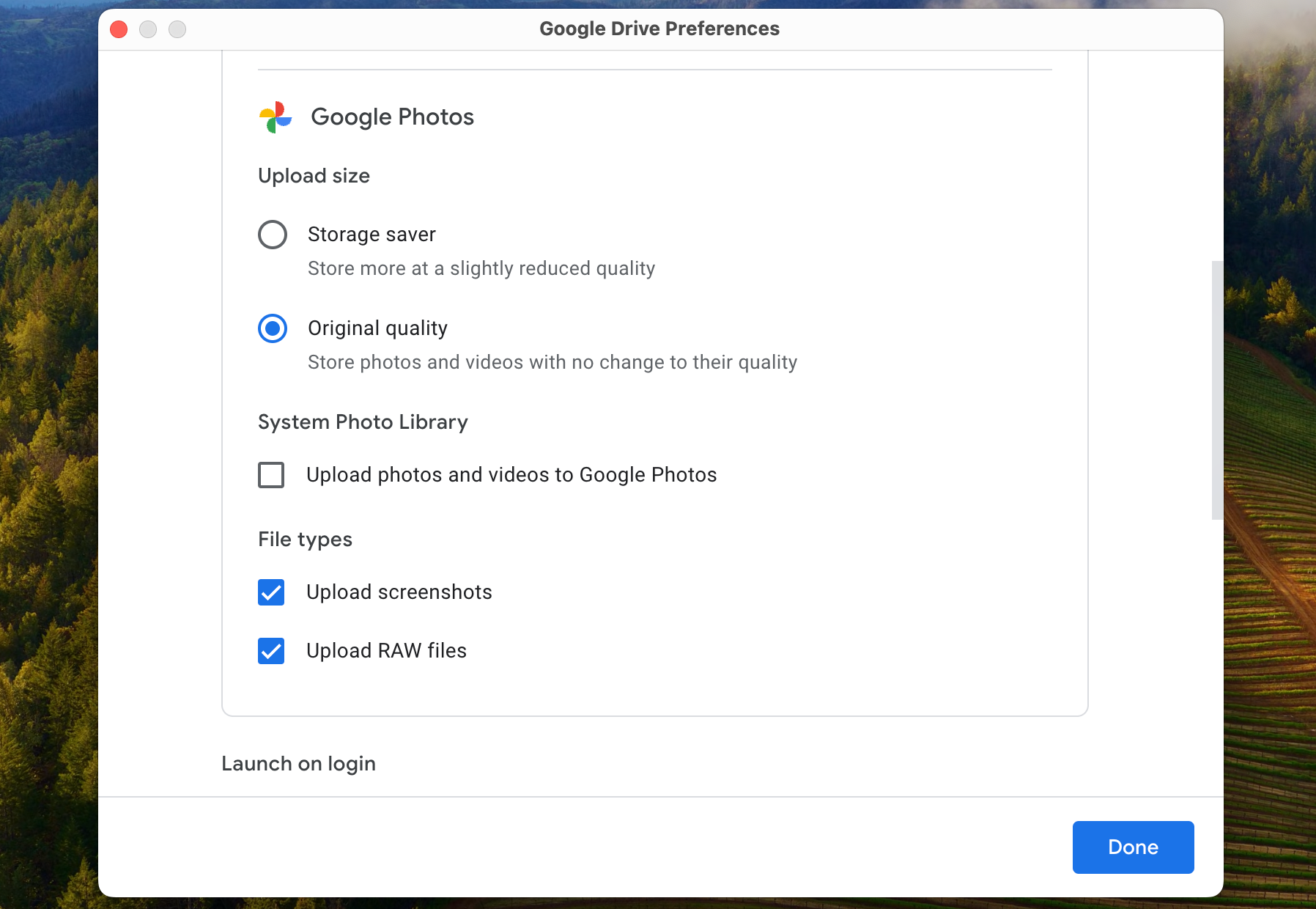 Sync Apple Photos on Mac to Google Photos.