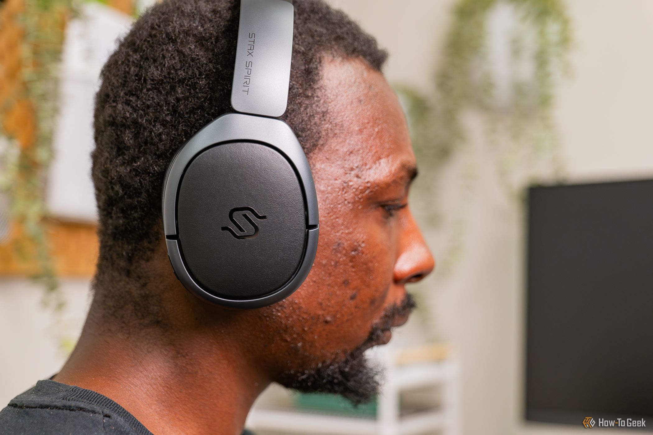 The Edifier Stax Spirit S5 headphones being worn