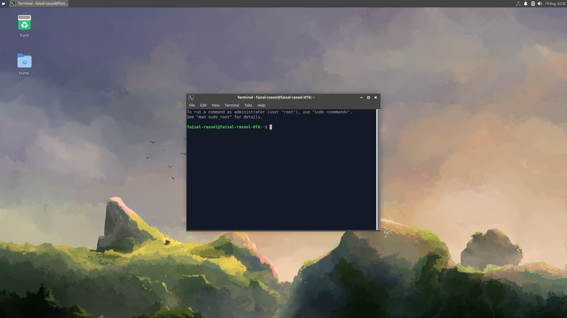 Xubuntu desktop and terminal.