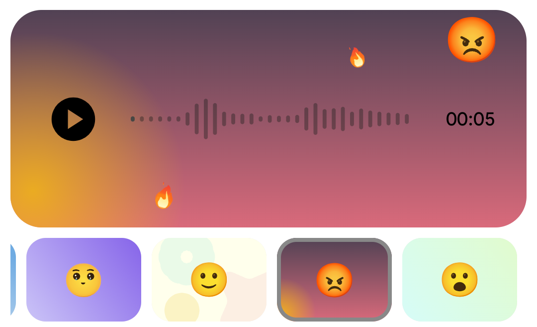 Voice Mood options in Google Messages.