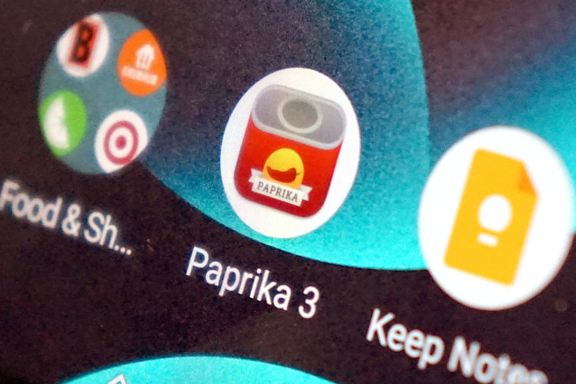 Paprika app on the Android home screen.