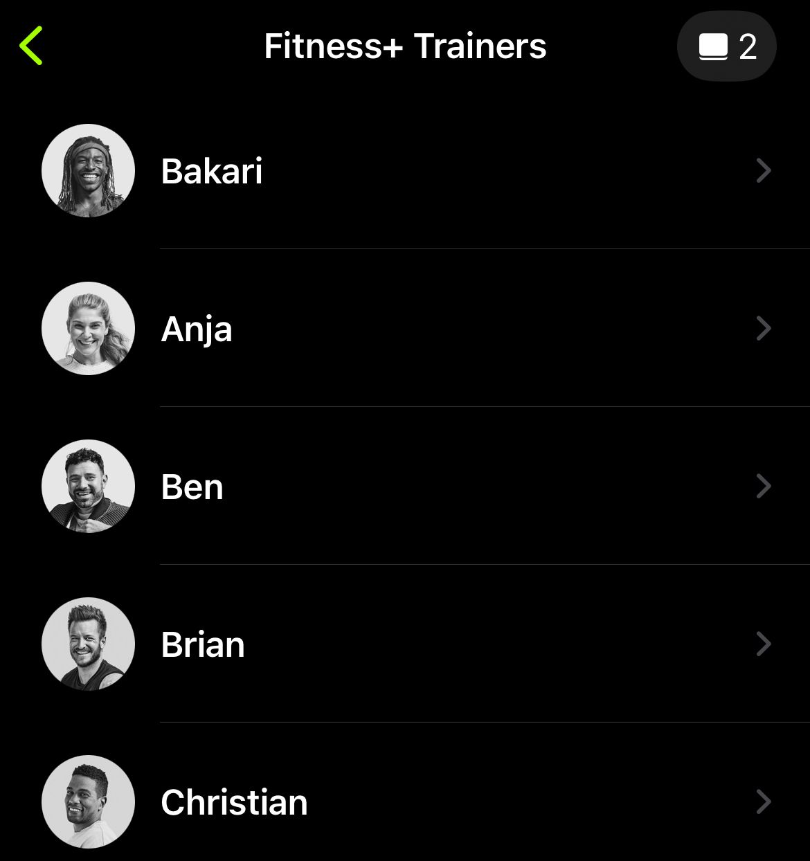 Trainers on Apple Fitness+.