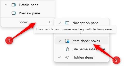 Turning on the Items Checkboxes in the Windows File Explorer.